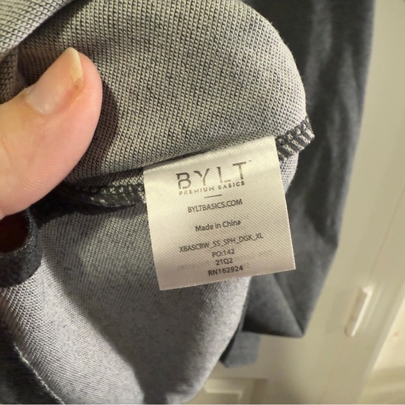 BYLT Mens Gray Drop Cut Short Sleeve Lux Tshirt XL - Picture 4 of 4